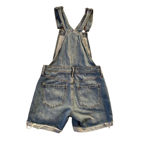 Lucky Brand Denim Boyfriend Shortall Overall size S Raw Hem - Picture 8 of 11